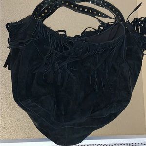 Anthropology Black Sued Purse